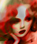 illustration  red woman face
