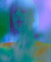 illustration woman blured portrait on blue