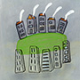 trees buildings stock illustration